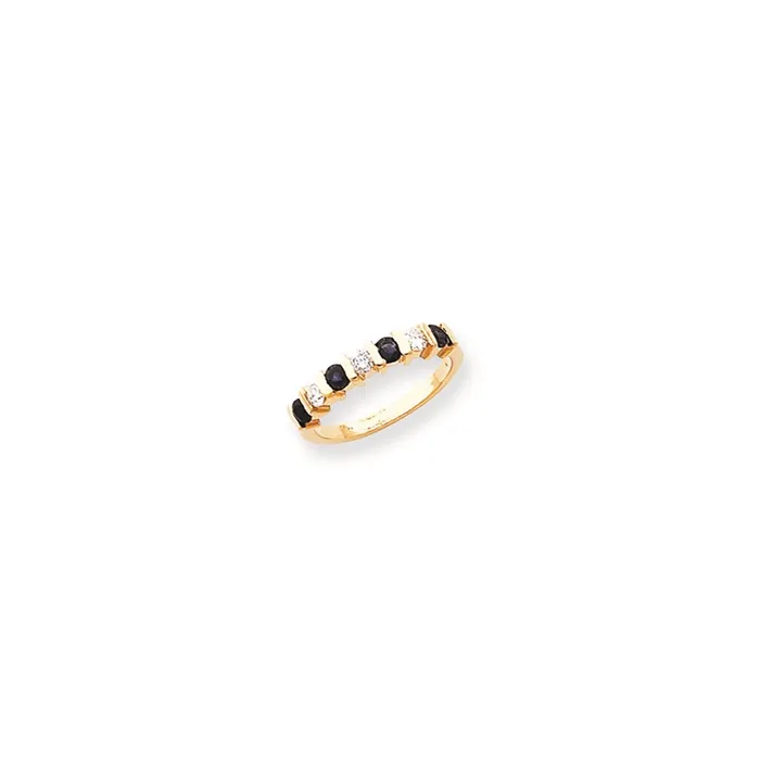 Goldia 14k Yellow Gold 275mm Sapphire VS Diamond Anniversary Band Rings