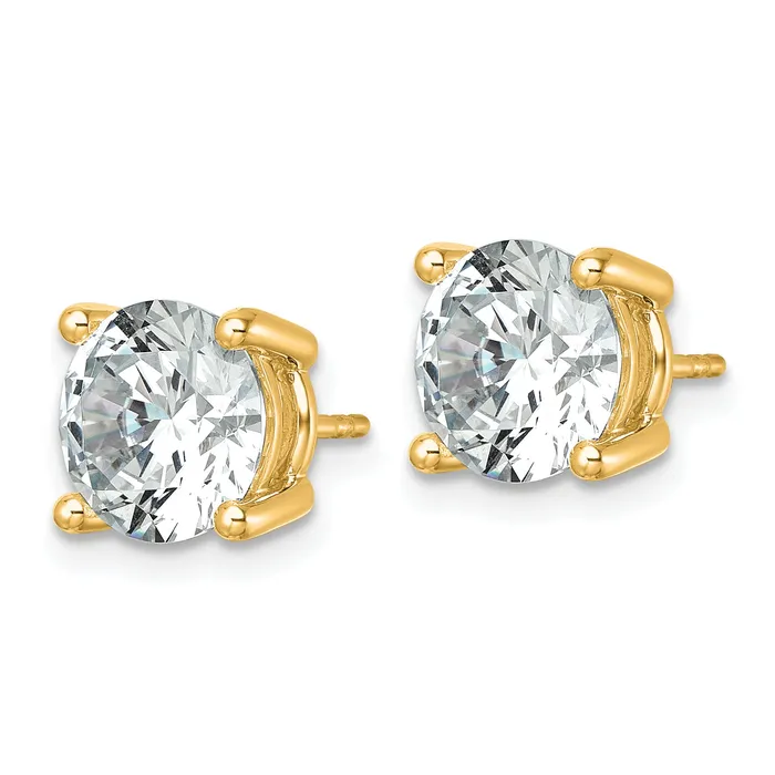 Goldia 14k Yellow Gold 6 ctw Certified Lab Grown Diamond VSSI G Round 4 Prong Heavy Wt Stud Earrings Earrings