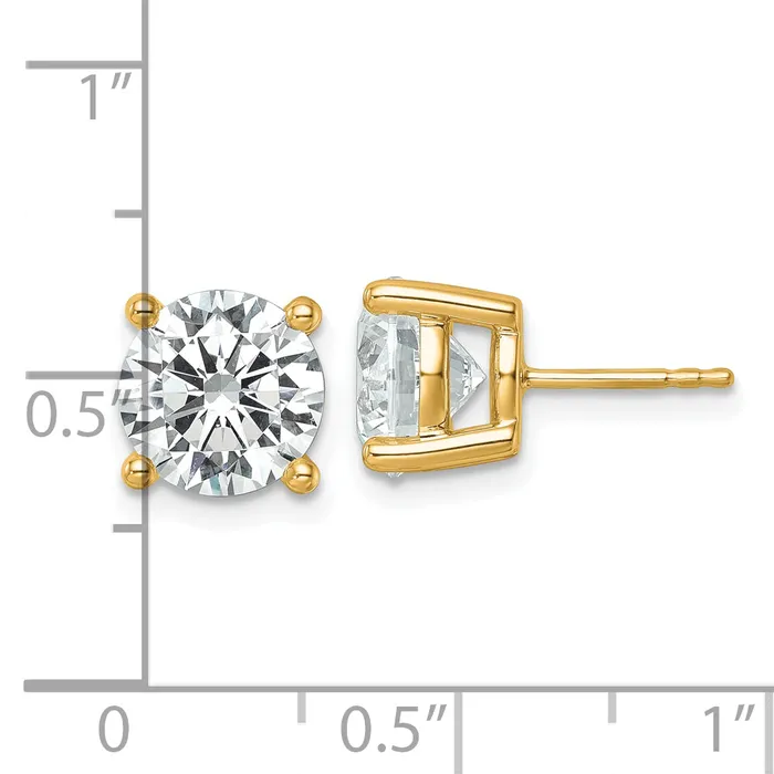 Goldia 14k Yellow Gold 6 ctw Certified Lab Grown Diamond VSSI G Round 4 Prong Heavy Wt Stud Earrings Earrings