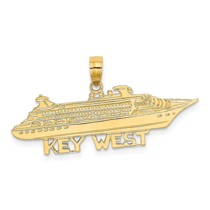 Goldia 14k Yellow Gold KEY WEST Cruise Ship Charm Charm Necklaces