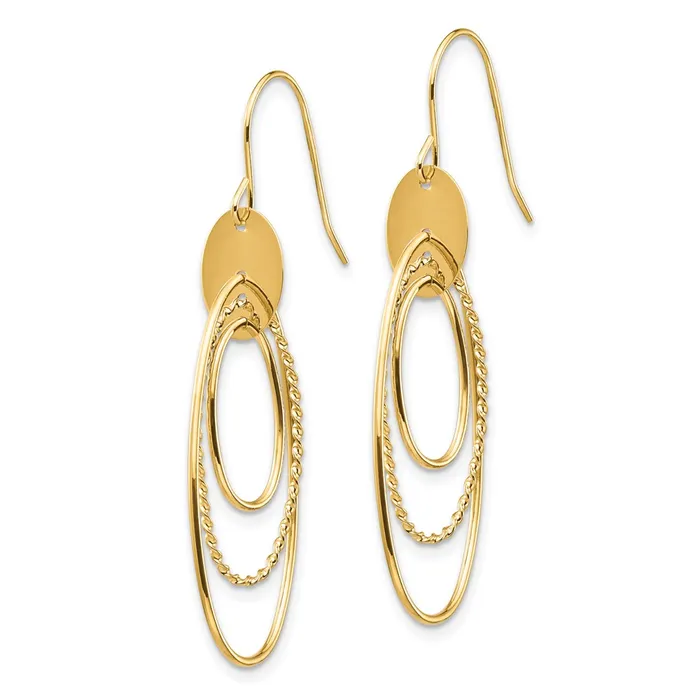 Goldia 14k Yellow Gold Oval Dangle Earrings Earrings