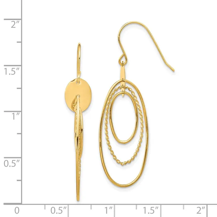 Goldia 14k Yellow Gold Oval Dangle Earrings Earrings