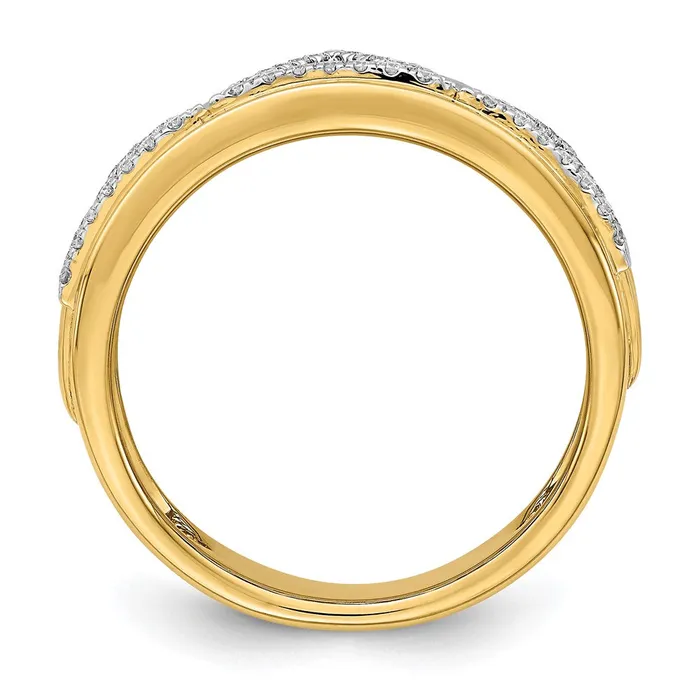 Goldia 14K Yellow Gold Polished Triangle Band Real Diamond Ring Rings