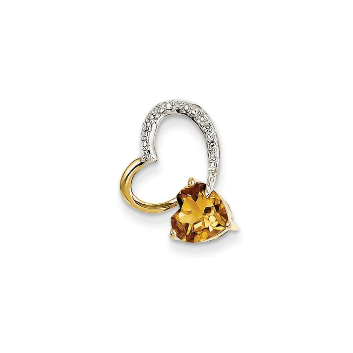 Goldia 14K Yellow Gold Real Diamond u0026 Citrine Pendant PreStyled Sets