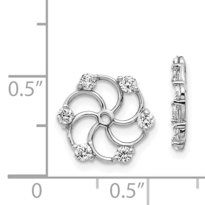 goldiaca Earrings 14k White Gold AAA Diamond earring jacket