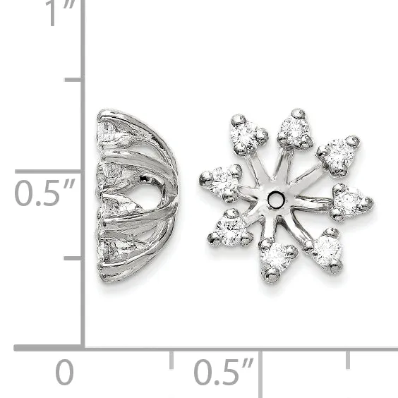 goldiaca Earrings 14k White Gold AAA Diamond earring jacket