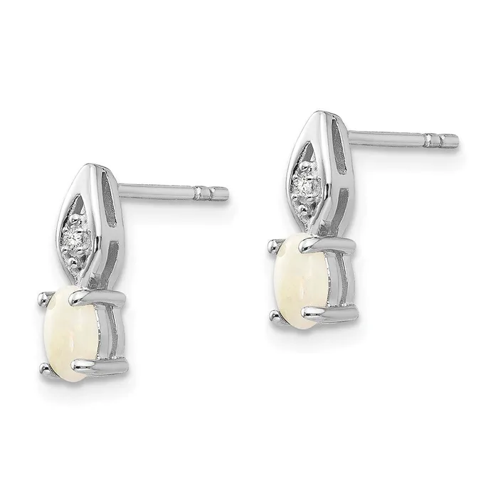 goldiaca Earrings 14k White Gold Opal Diamond Earring