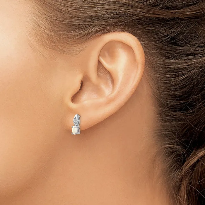 goldiaca Earrings 14k White Gold Opal Diamond Earring