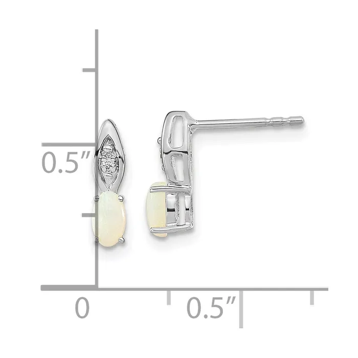 goldiaca Earrings 14k White Gold Opal Diamond Earring