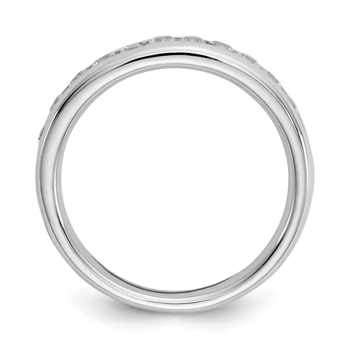goldiaca Rings 14K White Gold 11Stone Real Diamond Channel Band
