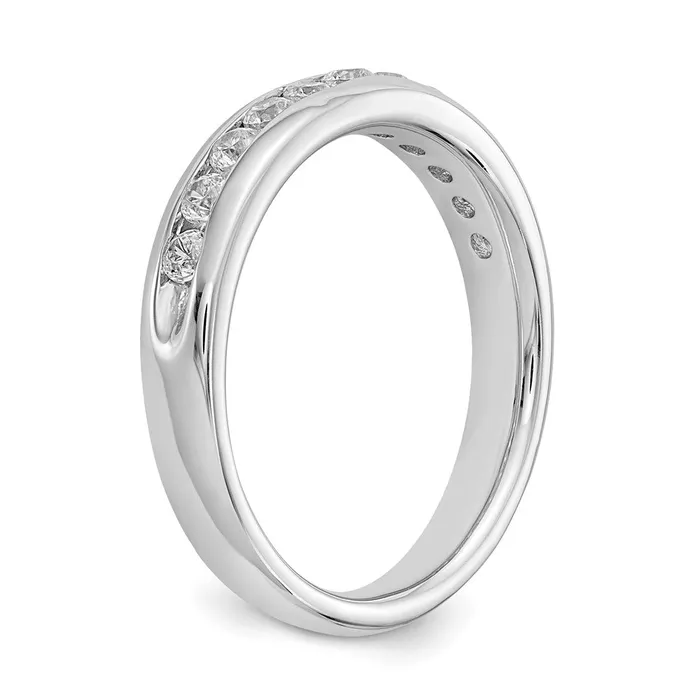 goldiaca Rings 14K White Gold 11Stone Real Diamond Channel Band