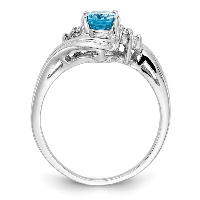 goldiaca Rings 14k White Gold 7x5mm Oval Blue Topaz A Real Diamond ring