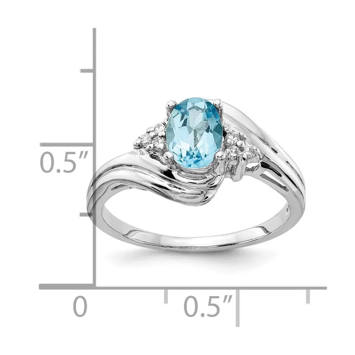 goldiaca Rings 14k White Gold 7x5mm Oval Blue Topaz A Real Diamond ring