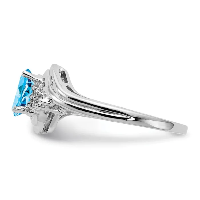 goldiaca Rings 14k White Gold 7x5mm Oval Blue Topaz A Real Diamond ring