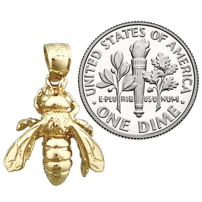 Goldia Charm Necklaces 14K Gold 3D Bumble Bee Charm
