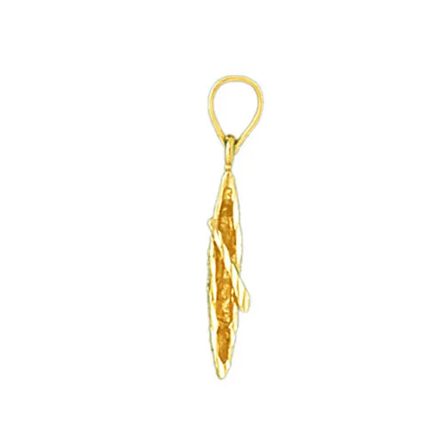 Goldia Charm Necklaces 14K Gold 3D Canoe Mini Charm