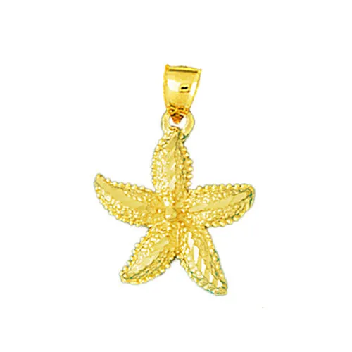 Goldia Charm Necklaces 14K Gold Beaded Starfish Charm