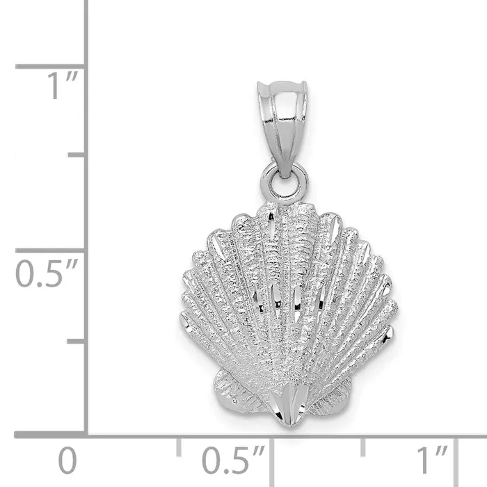 Goldia Charm Necklaces 14k White Gold Shell Charm