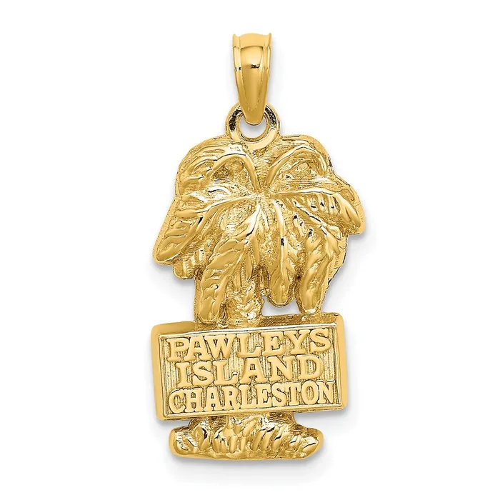 Goldia Charm Necklaces 14k Yellow Gold PAWLEYS ISLAND CHARLESTON Palm Tree Charm