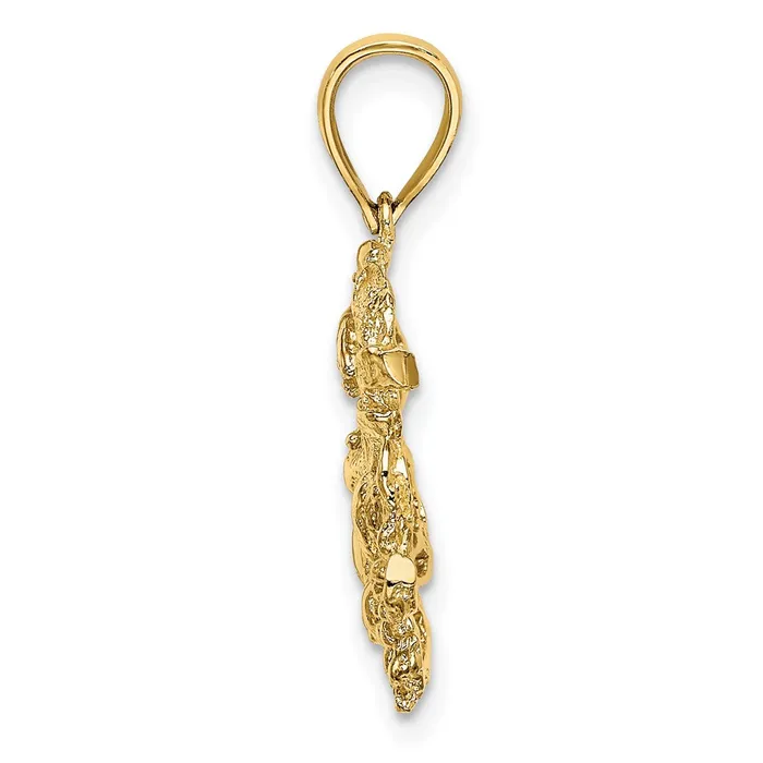 Goldia Charm Necklaces 14k Yellow Gold Textured Crab Charm