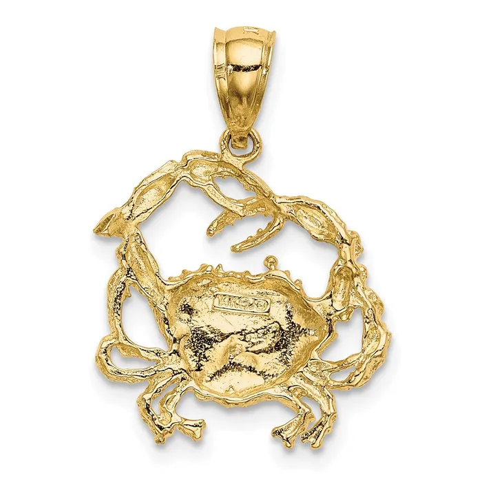 Goldia Charm Necklaces 14k Yellow Gold Textured Crab Charm