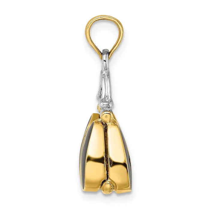 Goldia Charm Necklaces 14k Yellow Rhodium Gold Rhodium 3D and Enameled Opens Handbag Charm