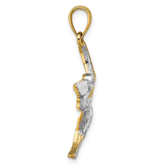 Goldia Charm Necklaces 14k Yellow u0026 Rhodium Gold with White Rhodium Flying Pelican Charm