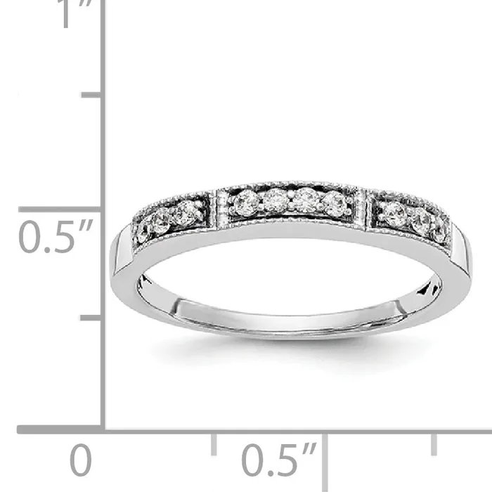 Goldiacom 14K White Gold Diamond Band Rings