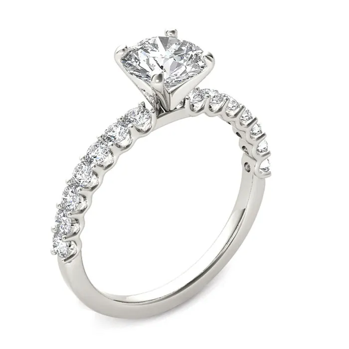 Goldiacom Rings 1 CT TW Diamond Engagement Ring in 14K White Gold