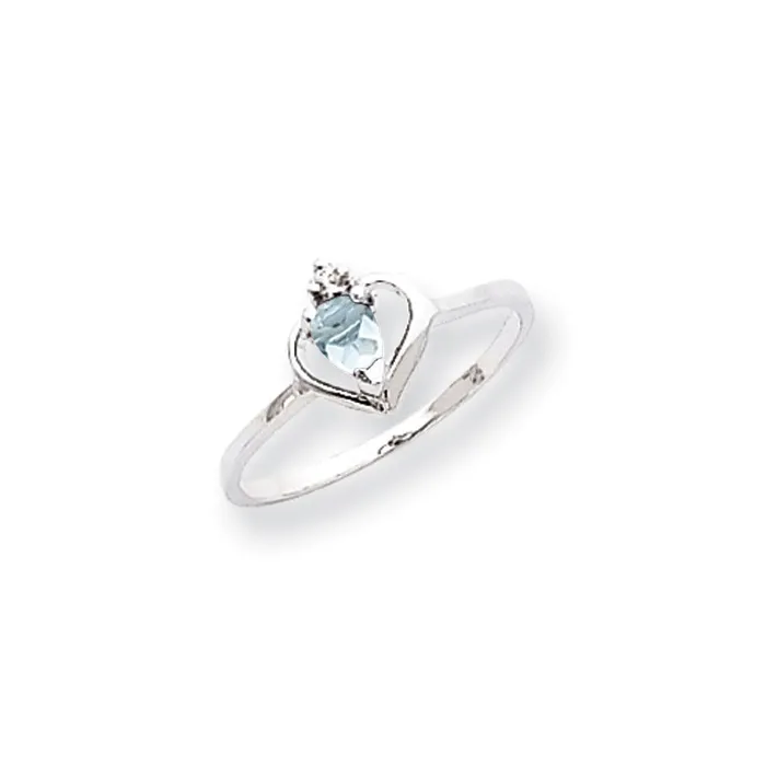 Goldiacom Rings 14k White Gold 5x3mm Pear Aquamarine A Real Diamond ring