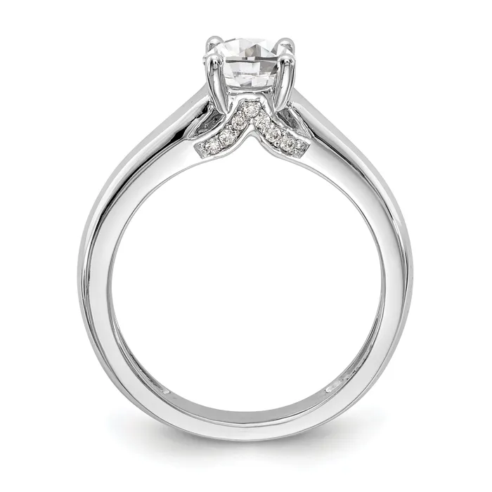 Goldiacom Rings 14k White Gold Round Simulated Diamond Engagement Ring Goldiacom Rings 14k White Gold Round Simulated Diamond Engagement Ring