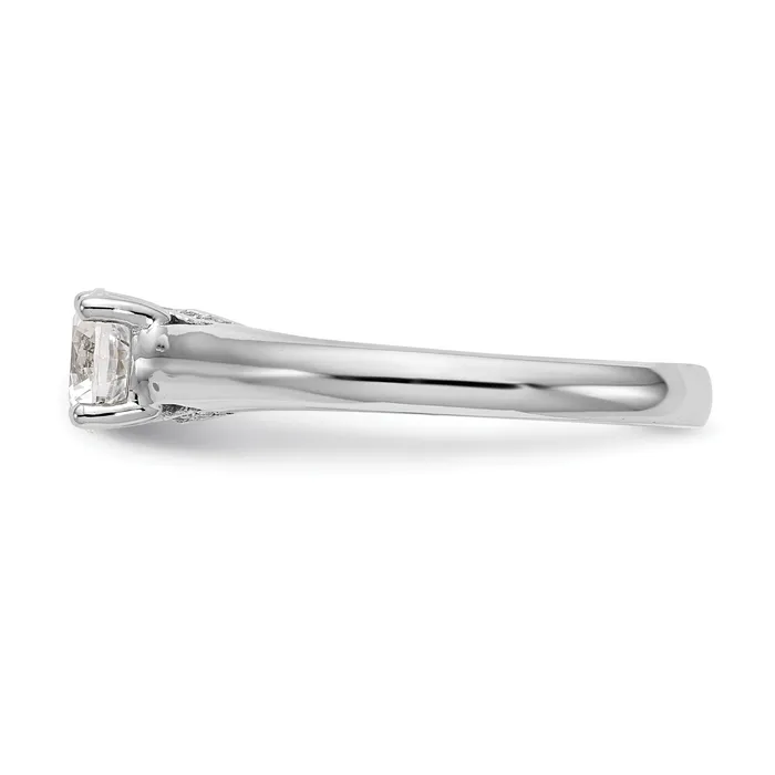 Goldiacom Rings 14k White Gold Round Simulated Diamond Engagement Ring Goldiacom Rings 14k White Gold Round Simulated Diamond Engagement Ring