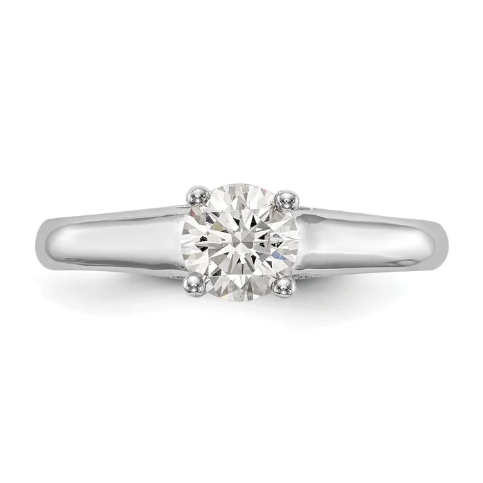 Goldiacom Rings 14k White Gold Round Simulated Diamond Engagement Ring Goldiacom Rings 14k White Gold Round Simulated Diamond Engagement Ring