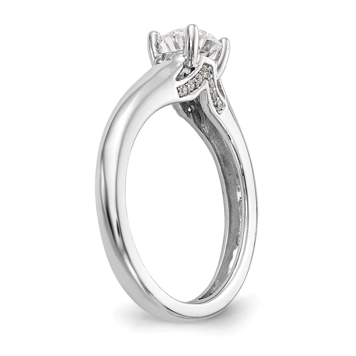Goldiacom Rings 14k White Gold Round Simulated Diamond Engagement Ring Goldiacom Rings 14k White Gold Round Simulated Diamond Engagement Ring