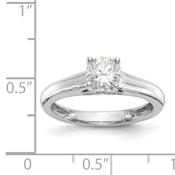 Goldiacom Rings 14k White Gold Round Simulated Diamond Engagement Ring Goldiacom Rings 14k White Gold Round Simulated Diamond Engagement Ring