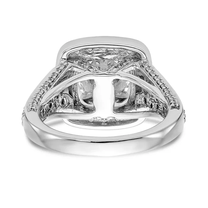 Goldiacom Rings 14kw Peg Set Simulated Diamond Cushion HaloEngagement Ring