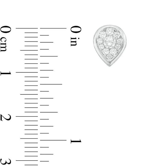 Goldia Earrings 05 CT TW Diamond Teardrop Frame Stud Earrings in 10K White Gold Goldia Earrings 05 CT TW Diamond Teardrop Frame Stud Earrings in 10K White Gold