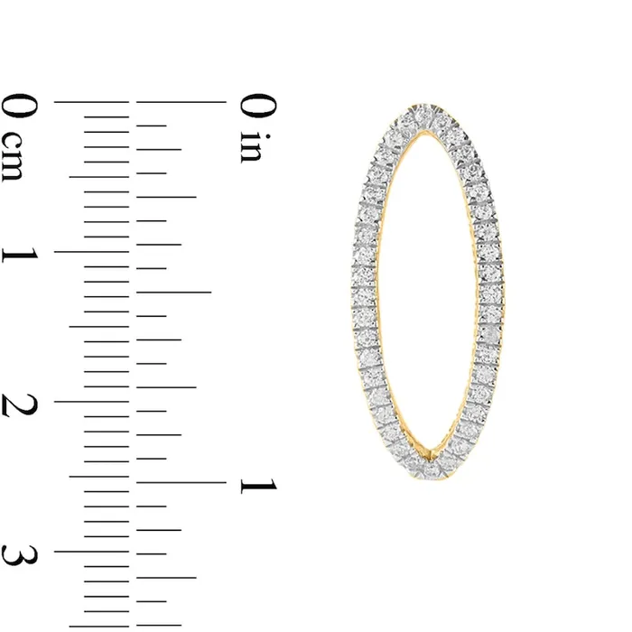Goldia Earrings 1 CT TW Diamond InsideOut Hoop Earrings in 10K Gold Goldia Earrings 1 CT TW Diamond InsideOut Hoop Earrings in 10K Gold
