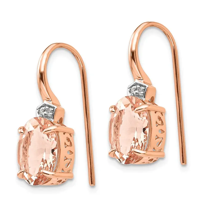 Goldia Earrings 14k Rose Gold Diamond and Morganite Dangle Earrings Goldia Earrings 14k Rose Gold Diamond and Morganite Dangle Earrings