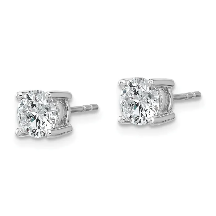 Goldia Earrings 14k White Gold 1 12 ctw Lab Grown Diamond VSSI G Round 4 Prong Heavy Wt Stud Earrings