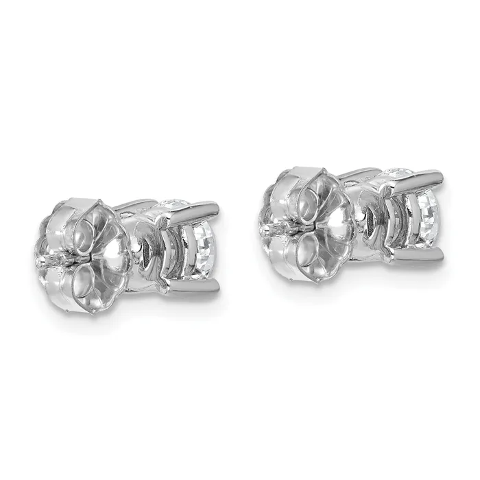 Goldia Earrings 14k White Gold 1 12 ctw Lab Grown Diamond VSSI G Round 4 Prong Heavy Wt Stud Earrings