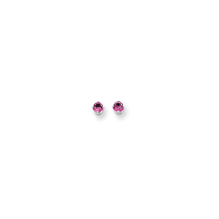 Goldia Earrings 14k White Gold 4mm Pink Sapphire Earrings