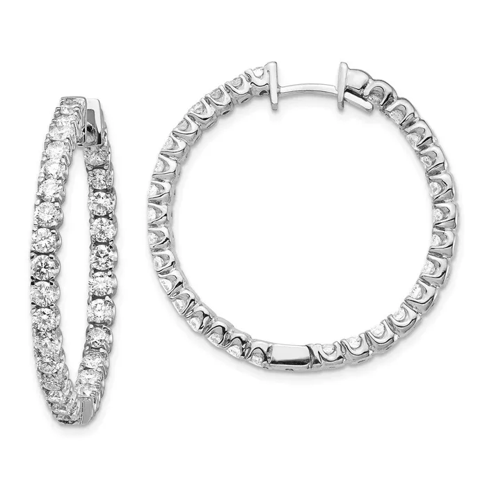 Goldia Earrings 14k White Gold A Real Diamond Hinged Hoop Earrings