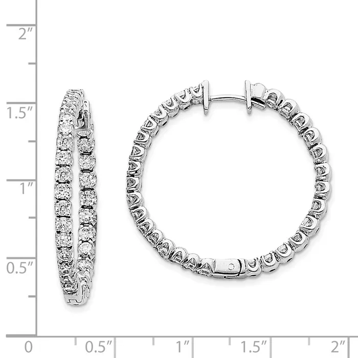 Goldia Earrings 14k White Gold A Real Diamond Hinged Hoop Earrings