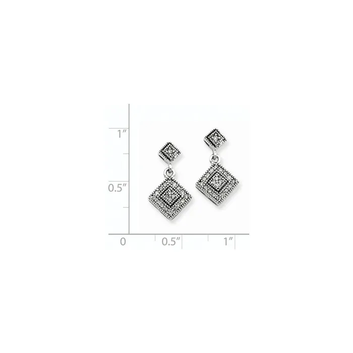 Goldia Earrings 14k White Gold AA Quality Completed Real Diamond Vintage Earrings