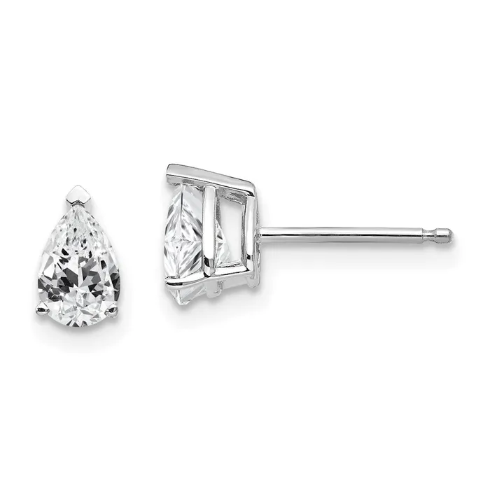 Goldia Earrings 14k Yellow Gold Cubic Zirconia Pear Stud Earrings