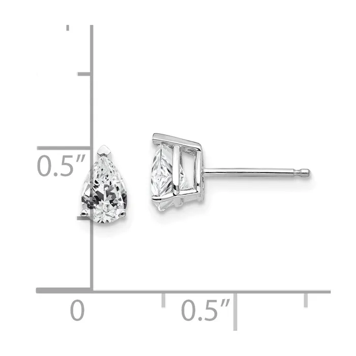 Goldia Earrings 14k Yellow Gold Cubic Zirconia Pear Stud Earrings