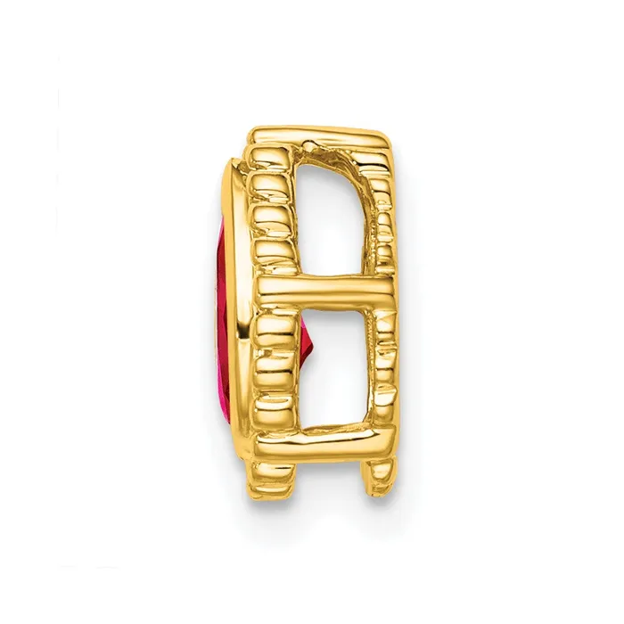 Goldia Earrings 14K Yellow Gold Pear Ruby Chain Slide