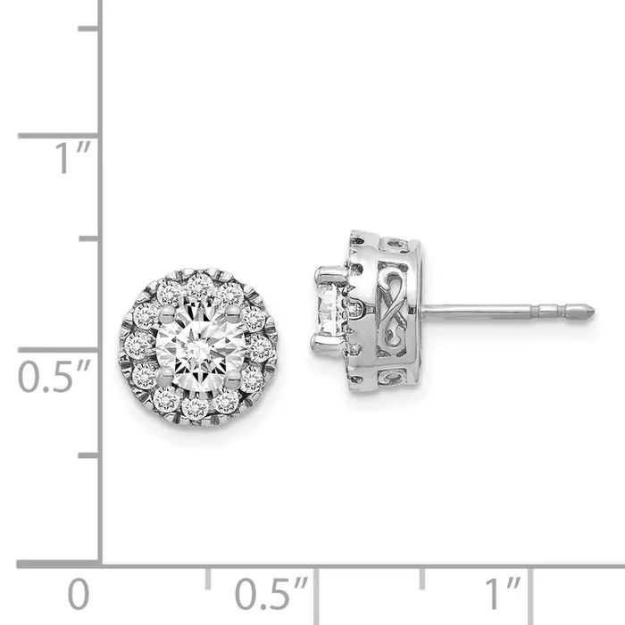 Goldia Earrings Solid 14k White Gold Simulated CZ Semimount Stud Earrings Goldia Earrings Solid 14k White Gold Simulated CZ Semimount Stud Earrings