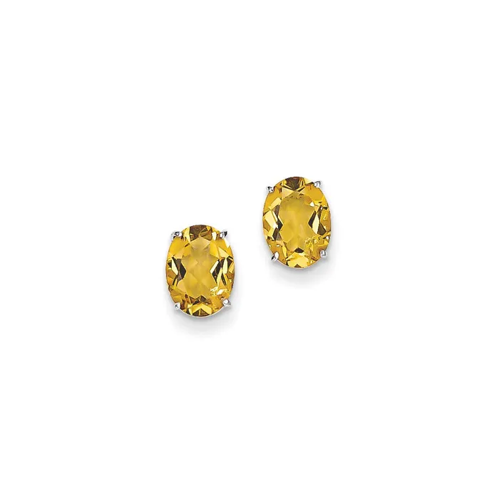 Goldia Earrings Sterling Silver Citrine Oval Post Earrings